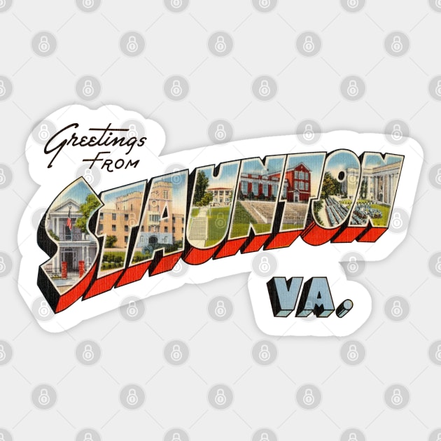 Greetings from Staunton Virginia Sticker by reapolo